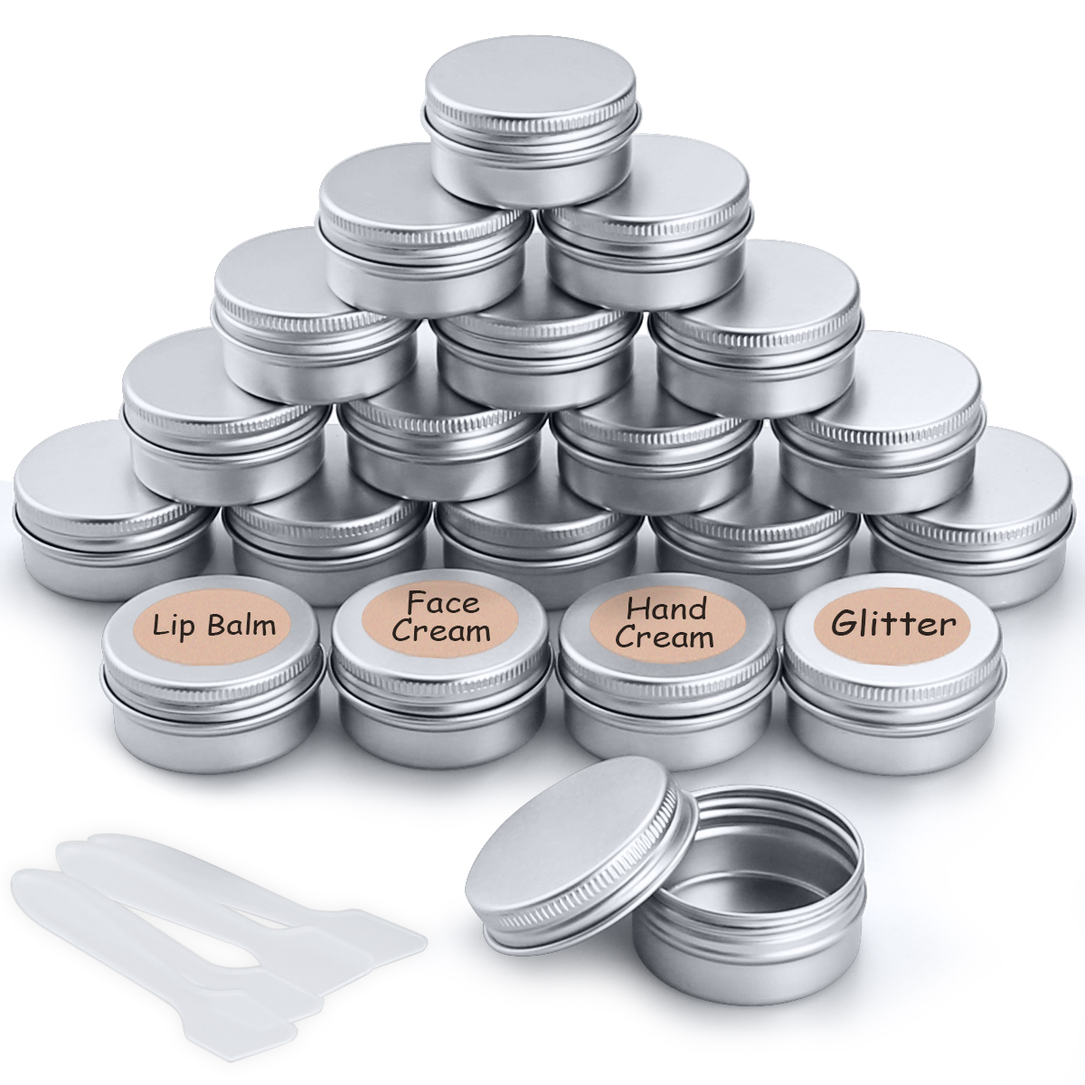 20pcs Empty Cosmetics Container Pots Aluminium Tin Jars (20ml) MELLIEX